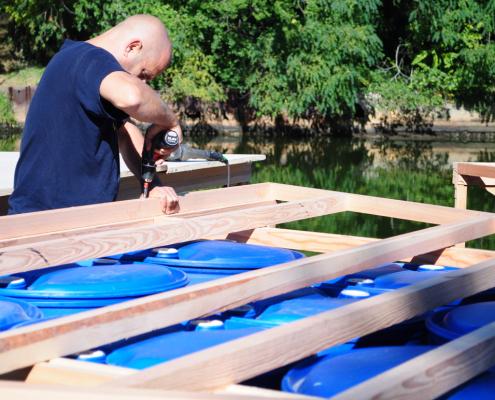 The Jellyfish Barge is under construction